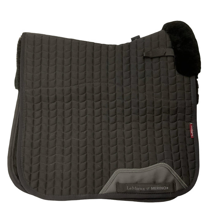 LeMieux Sm/Md Merino + Half Lined Square Dressage Saddle Pad Black/Black Used