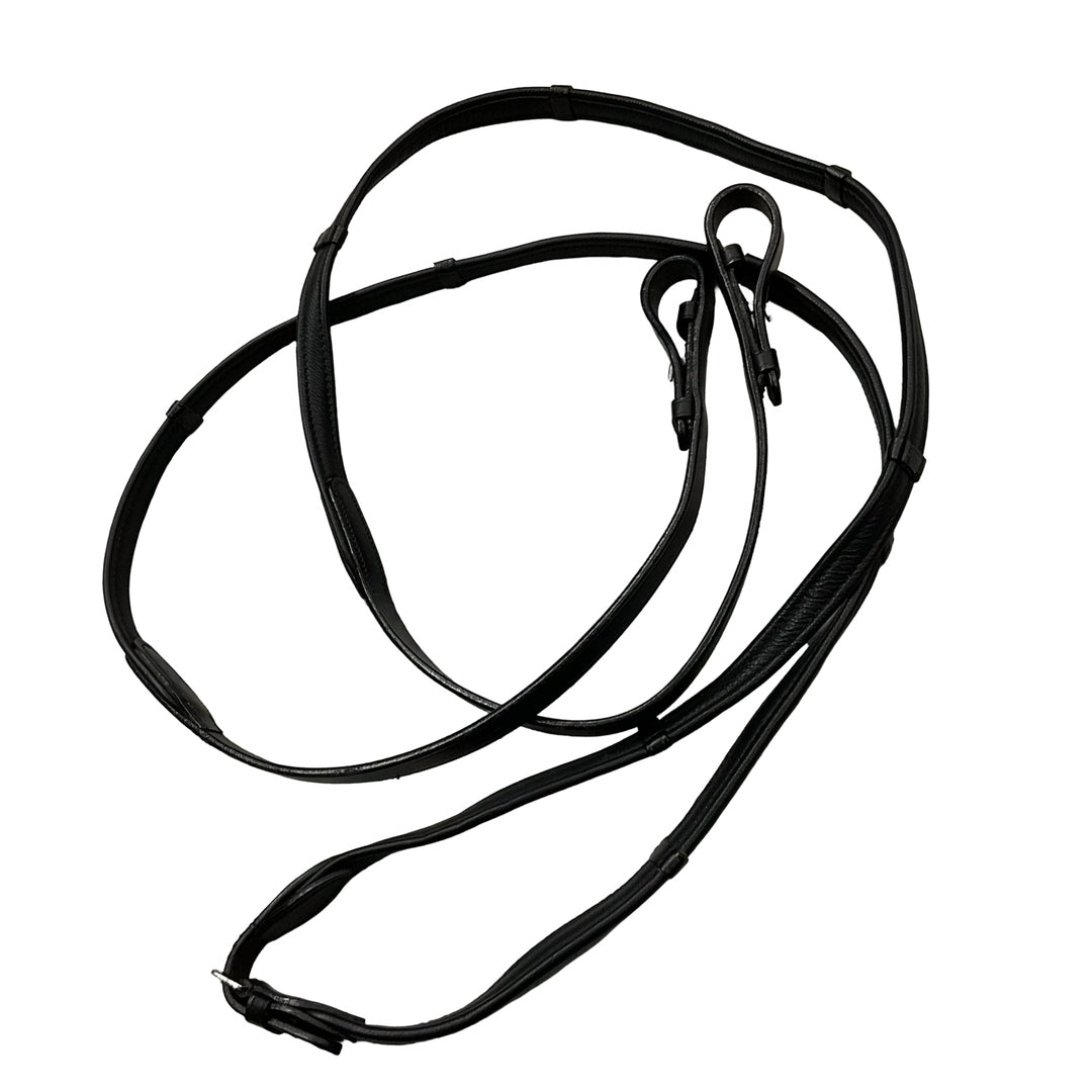 Lumier 56" Padded Nappa Leather Reins w/ Stops Black Used