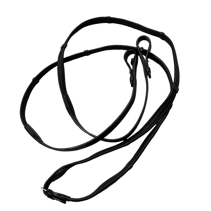 Lumier 56" Padded Nappa Leather Reins w/ Stops Black Used