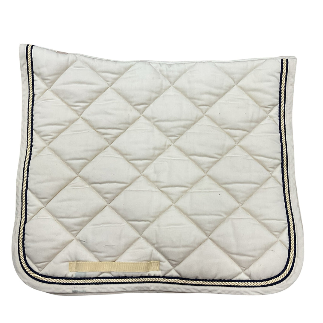 RG Italy Diamond Stitching Dressage Saddle Pad Light Cream Used - H