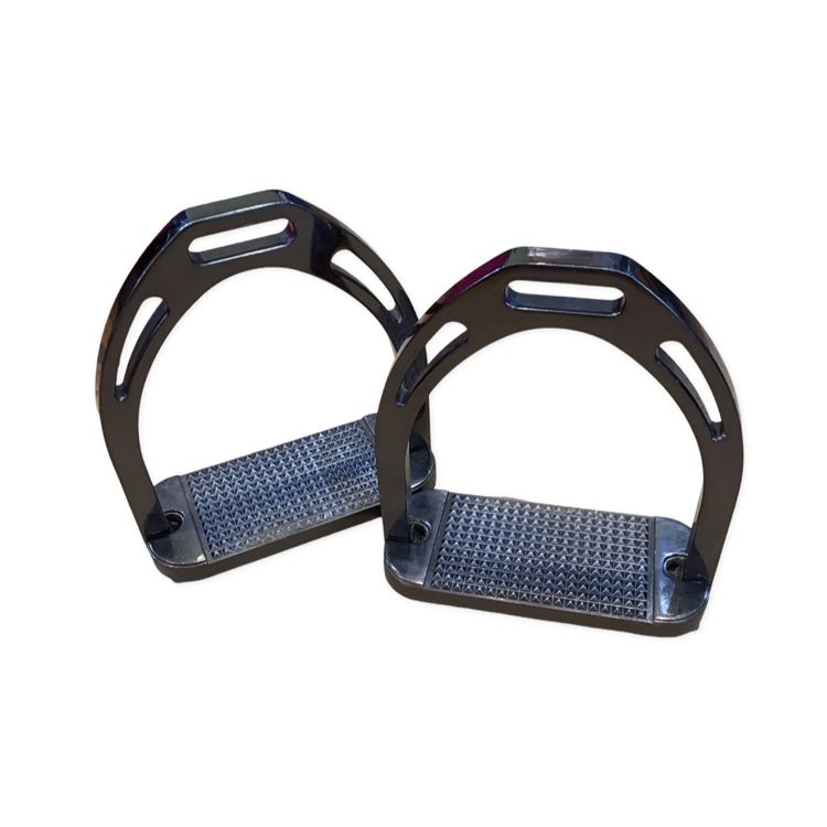 KORSTEEL 5" Black Smoke Aluminum Stirrups USED B