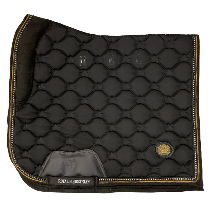 Royal Equestrian Quilted w/ Bling Saddle Pad Black Used
