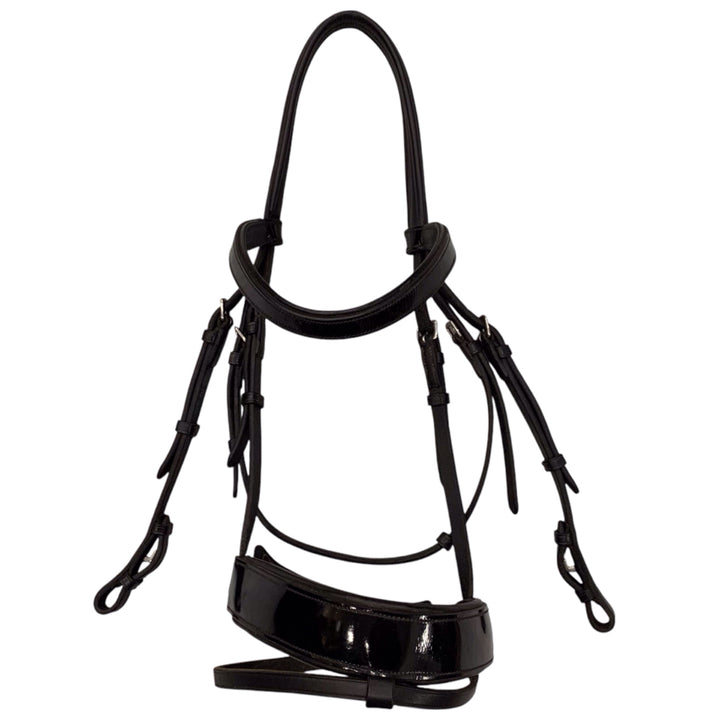 Vespucci Horse Size Patent Dressage Bridle Used - H