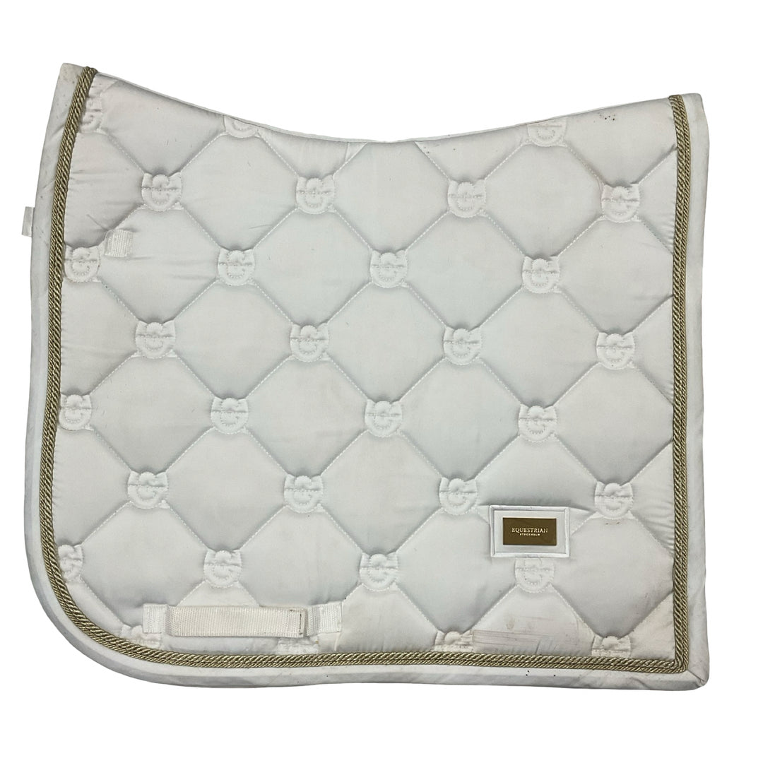 Equestrian Stockholm Dressage Saddle Pad White/Gold Used