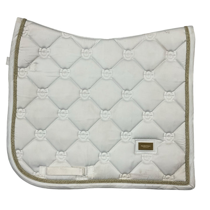 Equestrian Stockholm Dressage Saddle Pad White/Gold Used