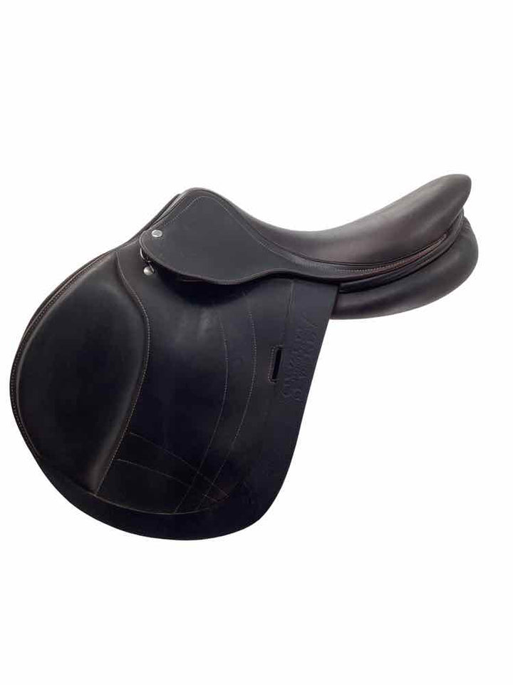 17" Arion Atlas double flap buffalo leather semi custom used jumping saddle with