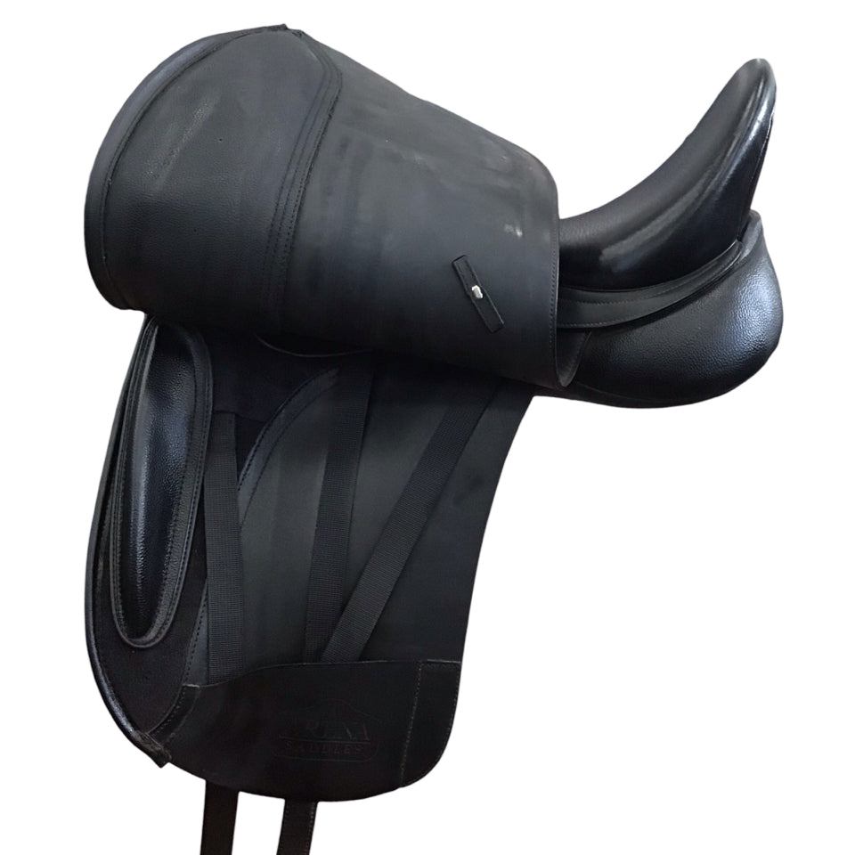 17.5" Arena High Wither Dressage Adjustable Used Dressage Saddle - H