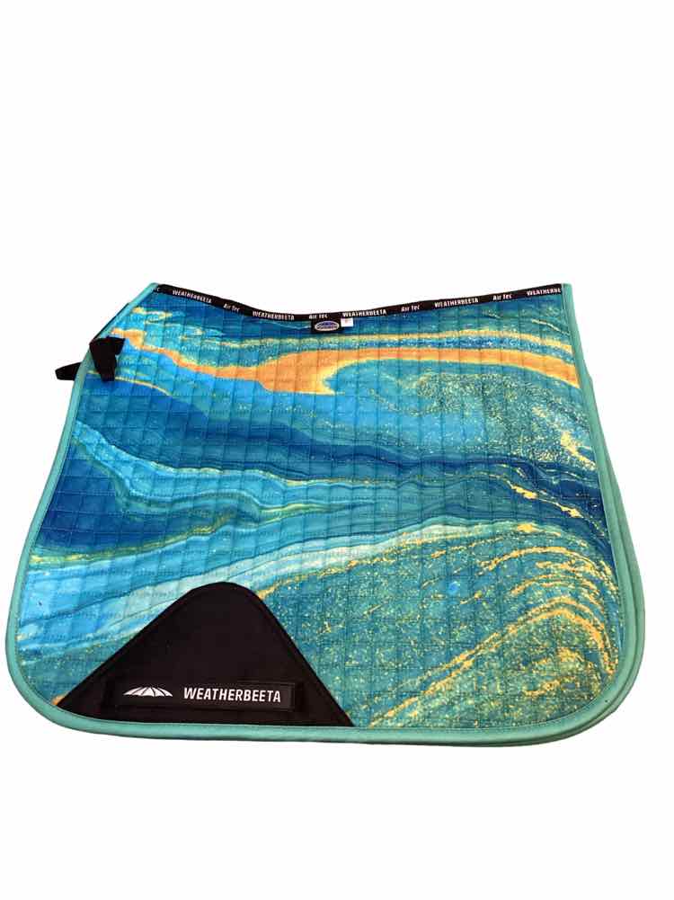 WEATHERBEETA NEW Dressage saddle pad size full blue swirl B