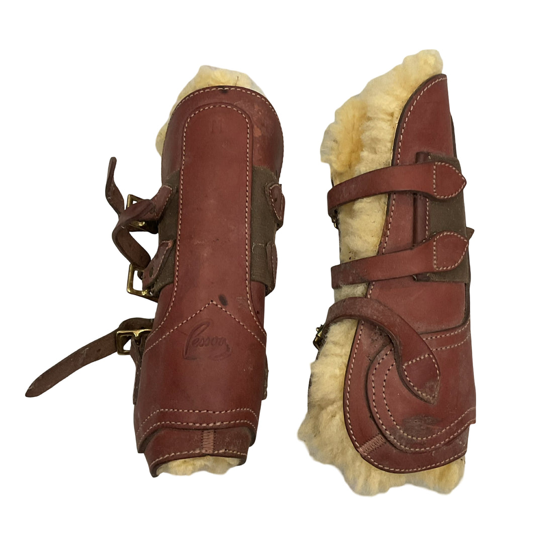 Pessoa Fleece Lined Leather Open Front Boot Brown Used