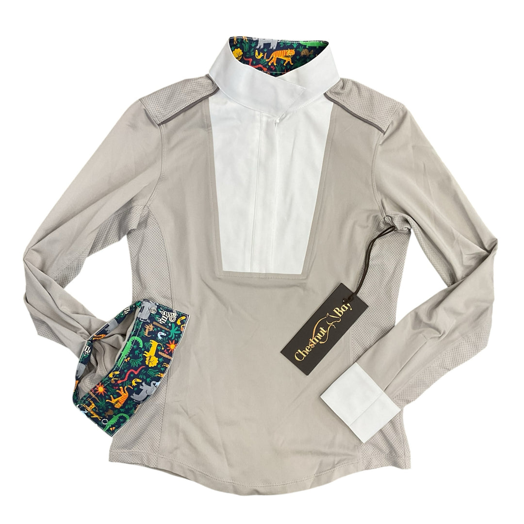 Chestnut Bay Child Medium SkyCool Liberty Youth Show Shirt Ash New - H