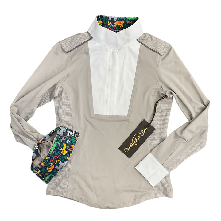 Chestnut Bay Child Medium SkyCool Liberty Youth Show Shirt Ash New - H