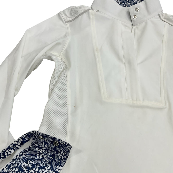 Chestnut Bay Child Medium SkyCool Liberty Youth Show Shirt White New - H