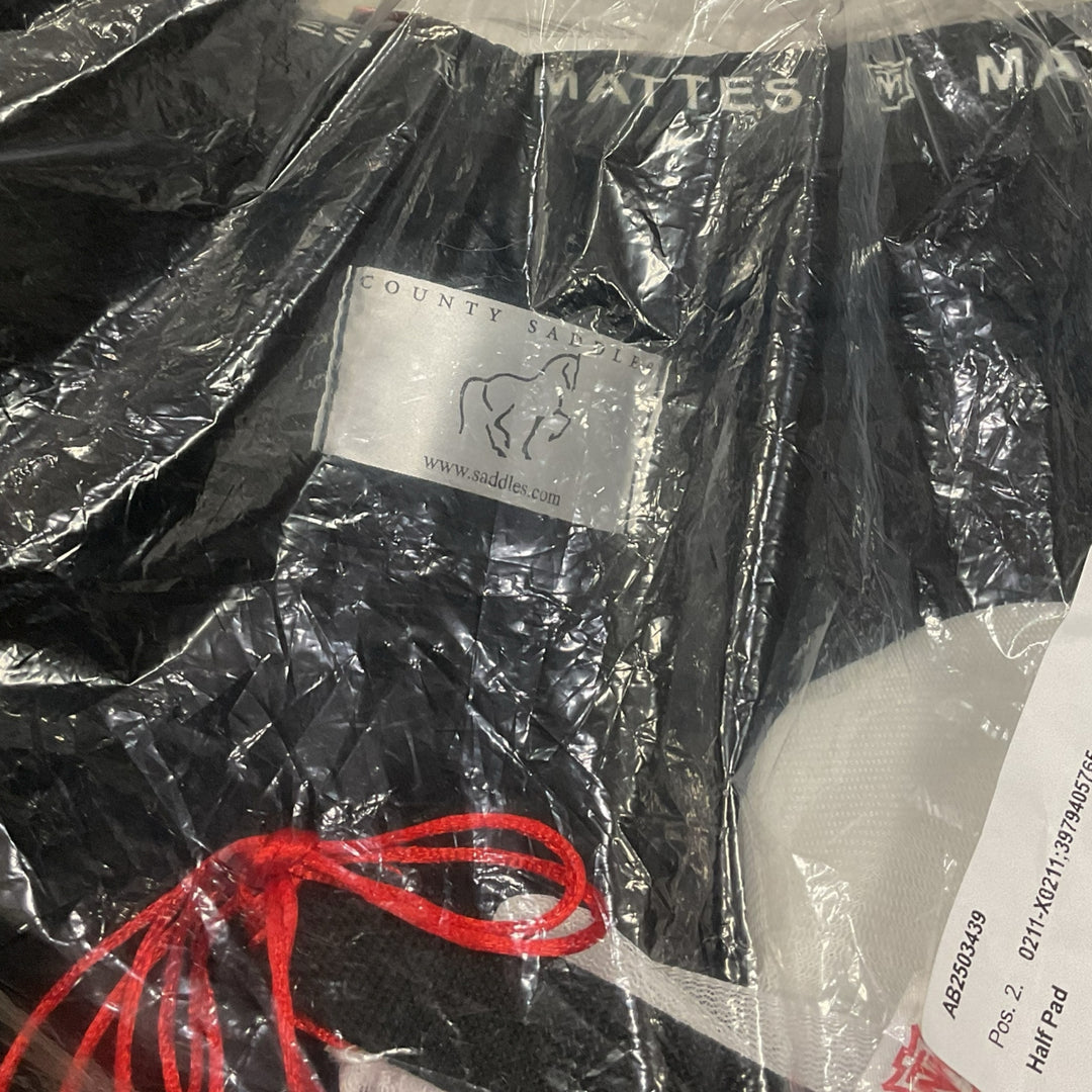 Mattes County Medium Shimmable Fleece Half Pad w/ Shims Black New - H