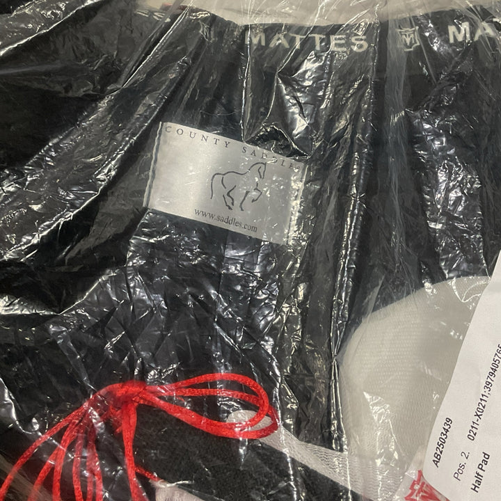 Mattes County Medium Shimmable Fleece Half Pad w/ Shims Black New - H