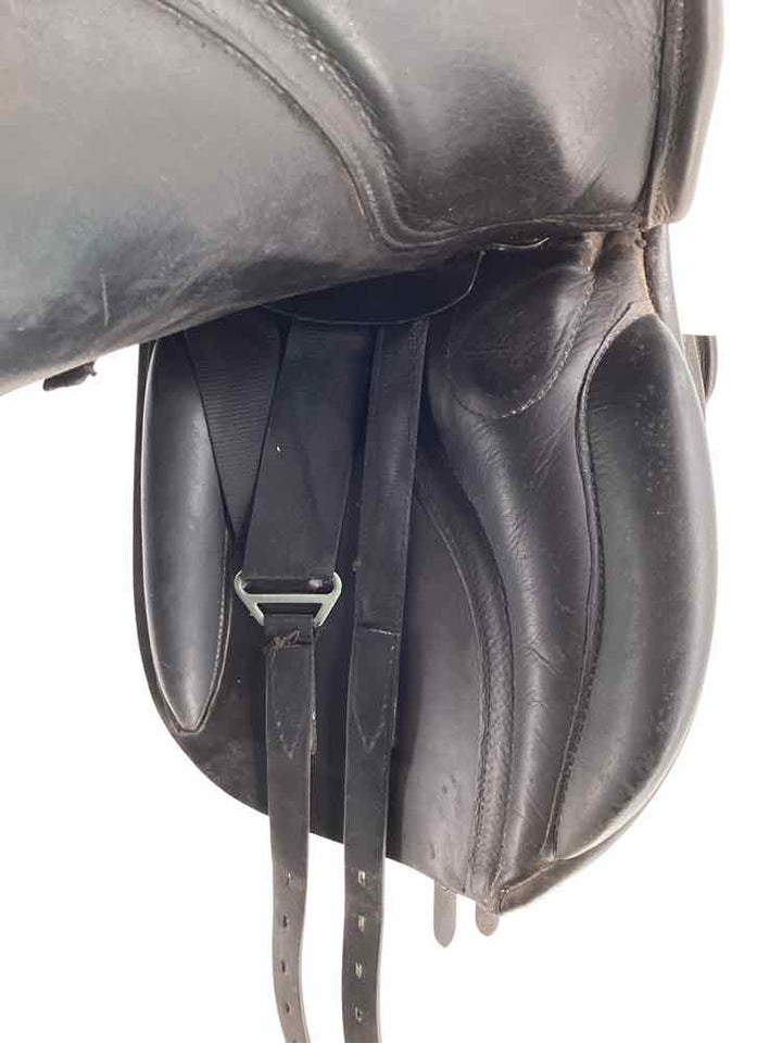 17.5" Black country used dark brown dressage saddle MW tree very soft leather wo