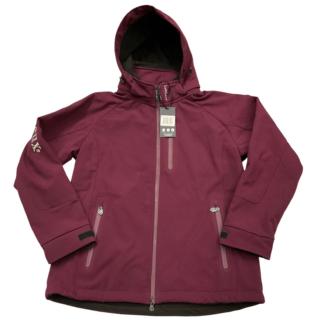LeMieux Women's UK 16 Soft Shell Hooded Jacket Burgundy New