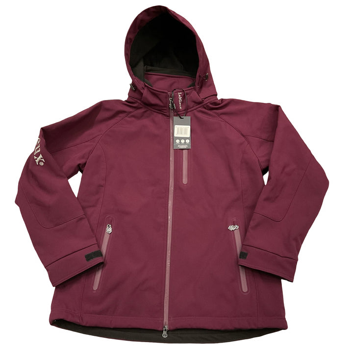 LeMieux Women's UK 16 Soft Shell Hooded Jacket Burgundy New