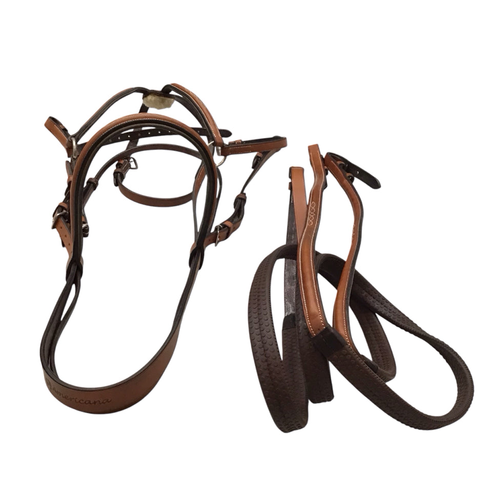 Harmohn Kraft Americana Collection Oversized Fancy Stitch Figure Eight Bridle w/