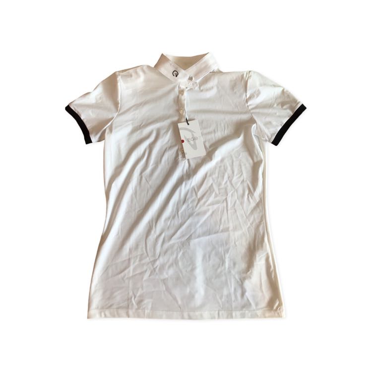 Ego& ladies size 8 SS white polo top B