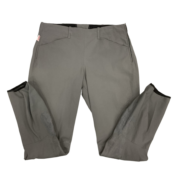 Tailored Sportsman Women's 30 Side Zip Knee Patch Schooling Breech Grey Used
