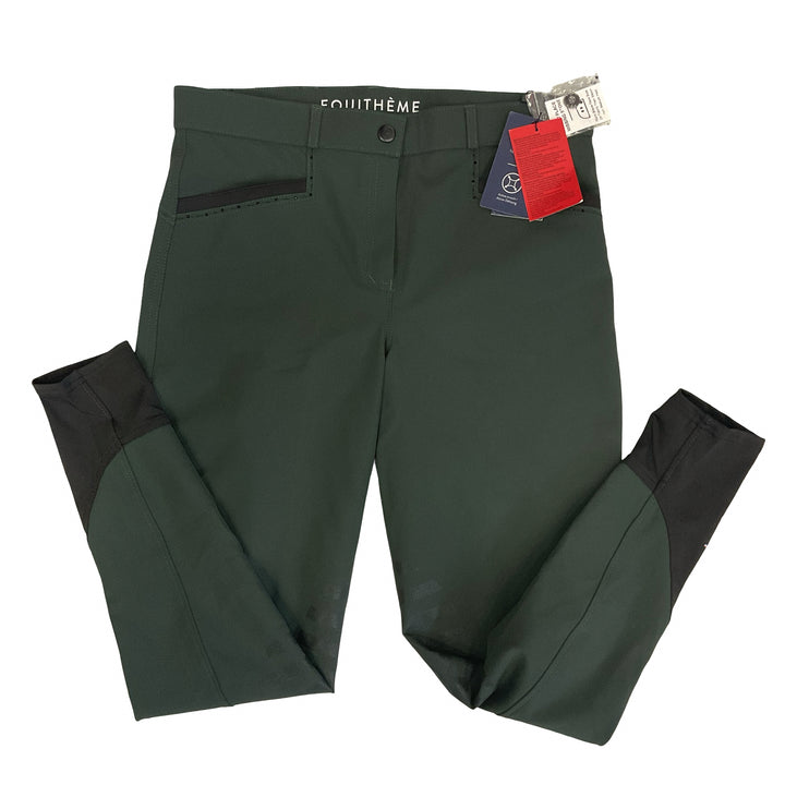 Equitheme Women's 32 Knee Patch Schooling Breech Green New