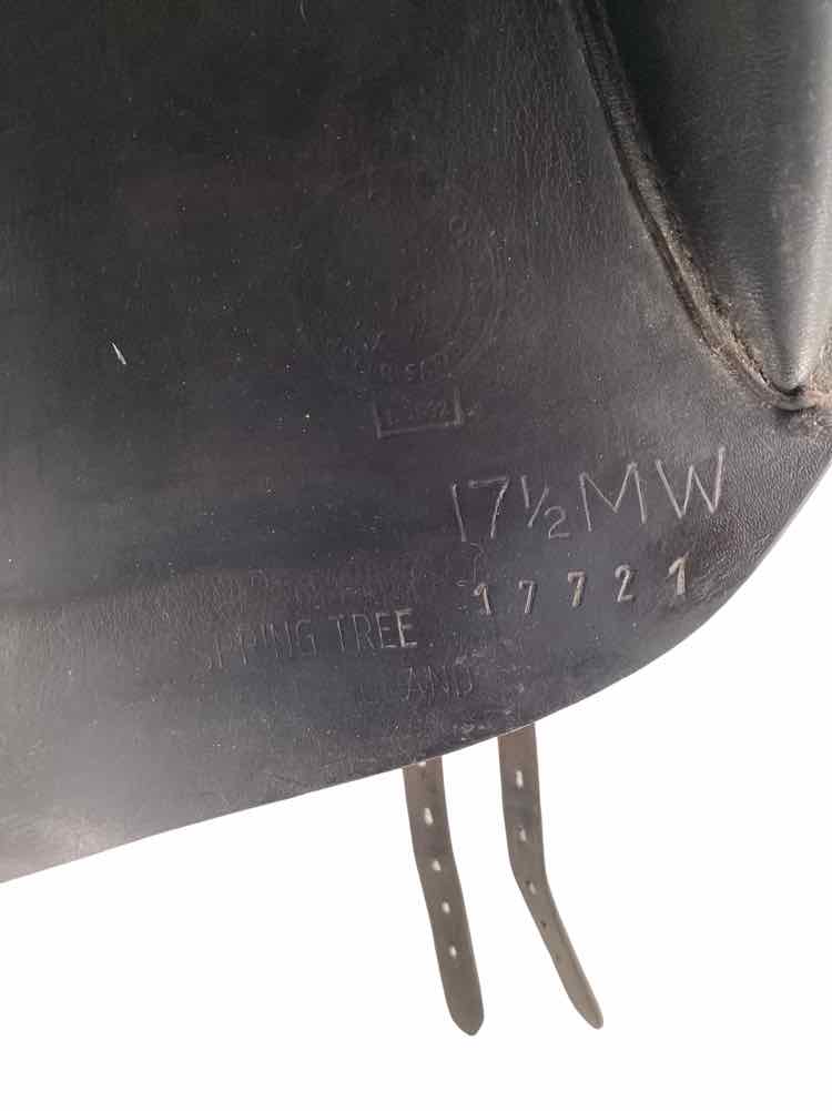 17.5" Black country used dark brown dressage saddle MW tree very soft leather wo