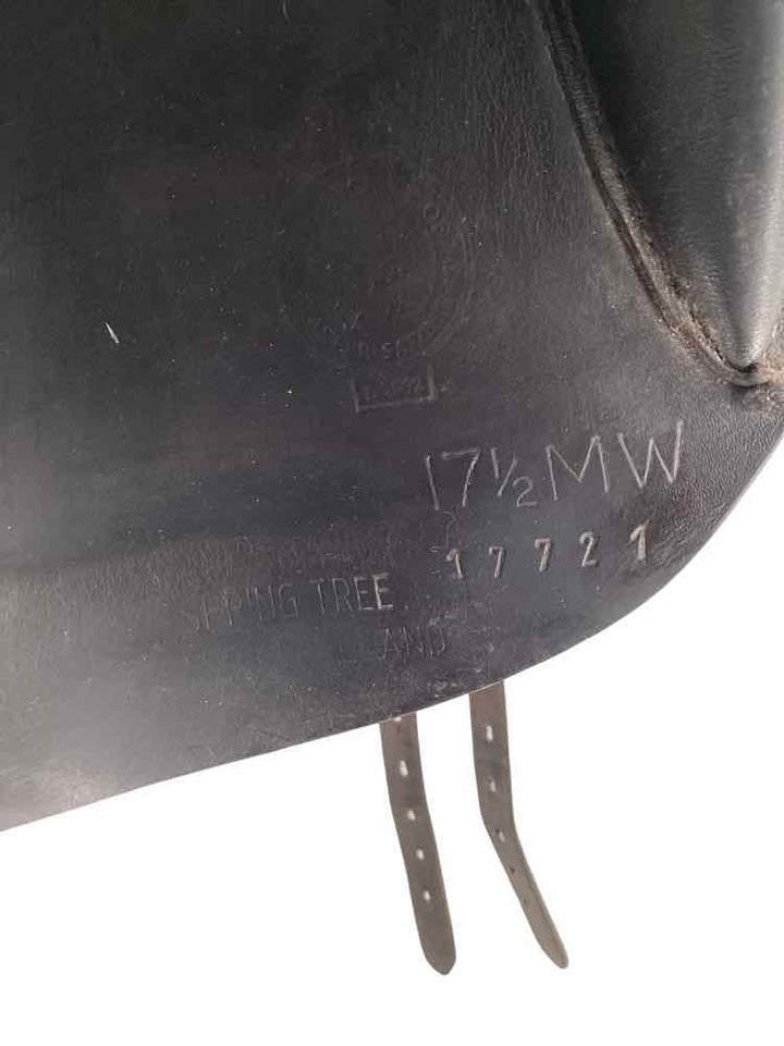 17.5" Black country used dark brown dressage saddle MW tree very soft leather wo