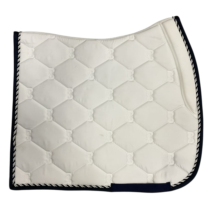 PS of Sweden White/Navy Trim Signature Dressage Pad Cob Like New - H