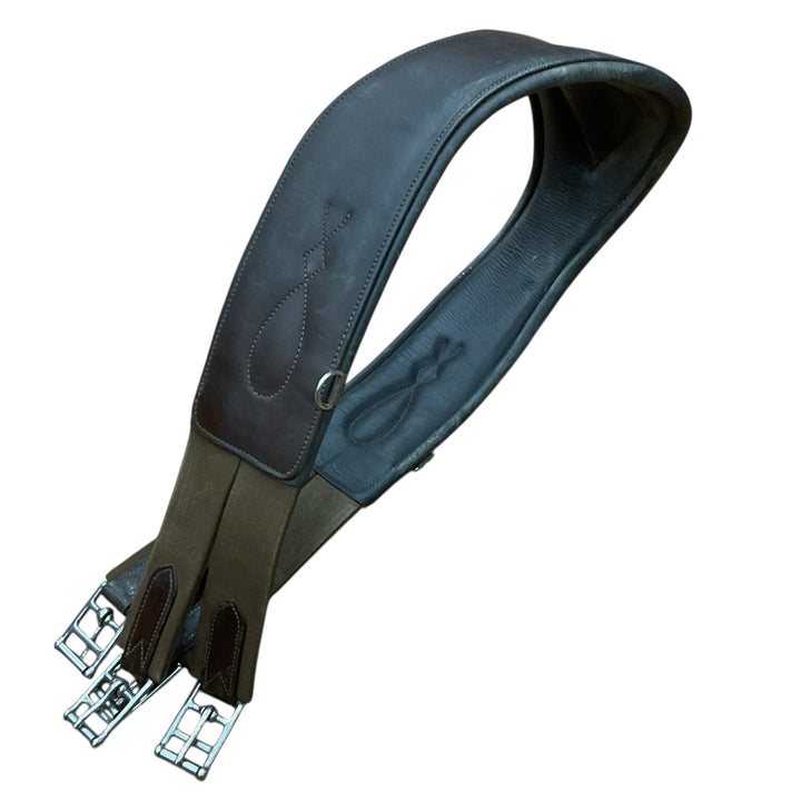 Total Saddle Fit 48" Shoulder Relief Padded Leather Girth Brown Used - H