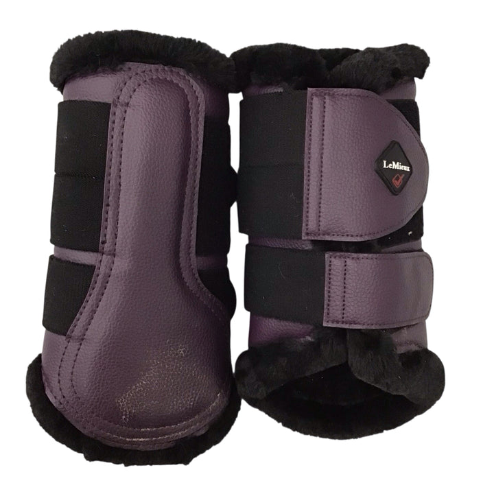 LeMieux Fleece Lined Brushing Boot Black Currant Large Used - H