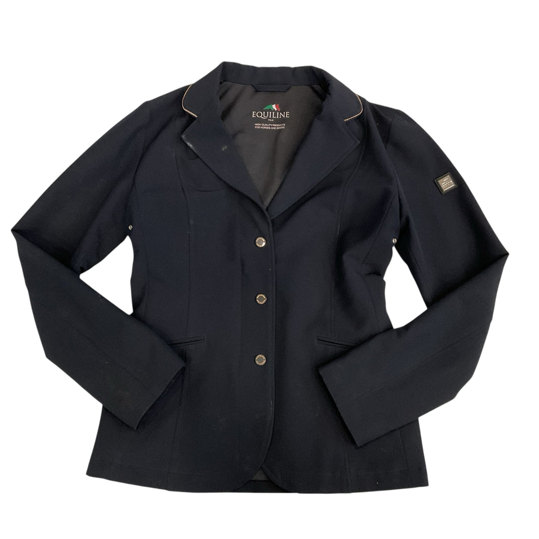Equiline Child 14/15 yr Navy Show Coat w/ Rose Gold Used - H