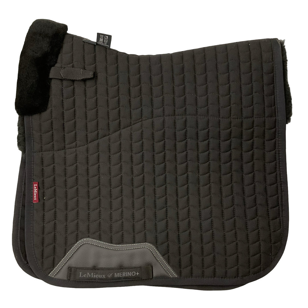 LeMieux Sm/Md Merino + Half Lined Square Dressage Saddle Pad Black/Black Used