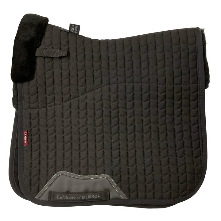 LeMieux Sm/Md Merino + Half Lined Square Dressage Saddle Pad Black/Black Used