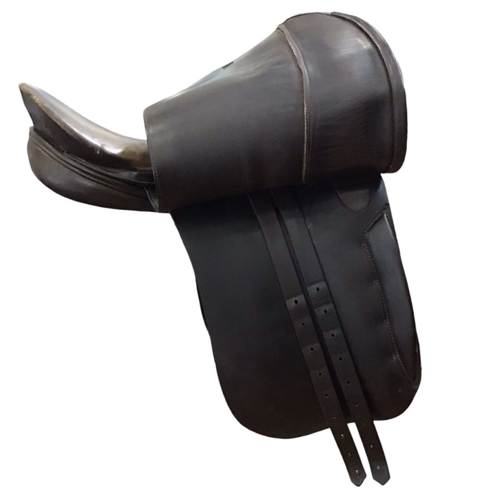17" Thoroughbred Saddlery Wide Used Dressage Saddle - H