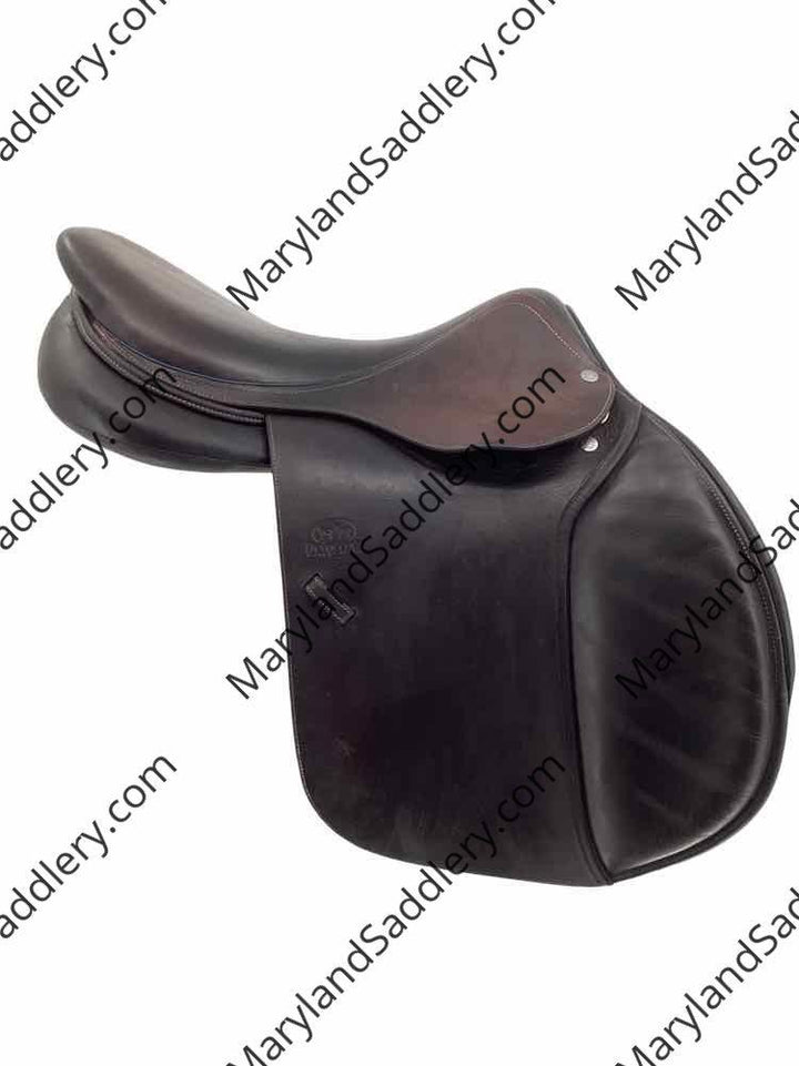 17.5" Devoucoux Biarritz brown with blue piping used close contact saddle B