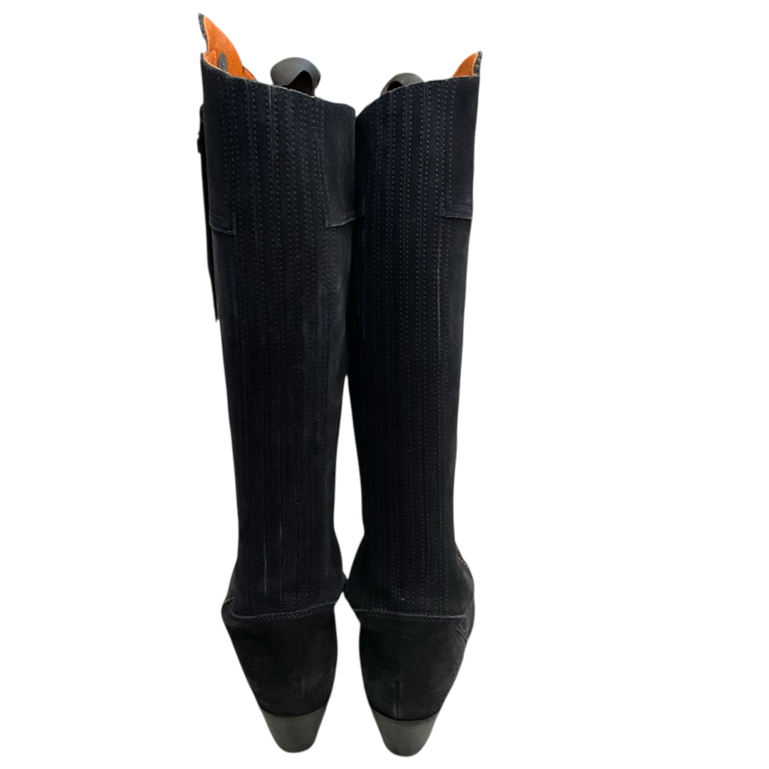 Fairfax & Favor Women's 42 Regina Heeled Knee High Suede Boot Navy Used - H