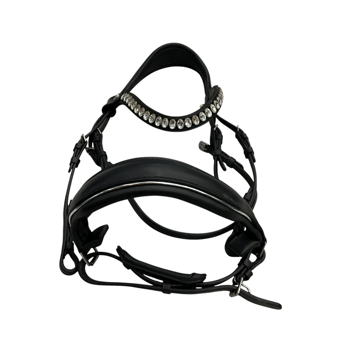 Lumiere Cob Bling Dressage Bridle w/ Padded Noseband Black- H