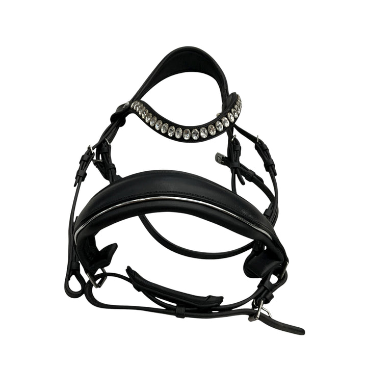 Lumiere Cob Bling Dressage Bridle w/ Padded Noseband Black- H