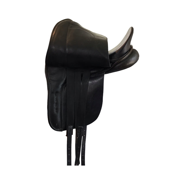 17.5" Hennig Euro American Sofa Medium Tree Used Dressage Saddle - C