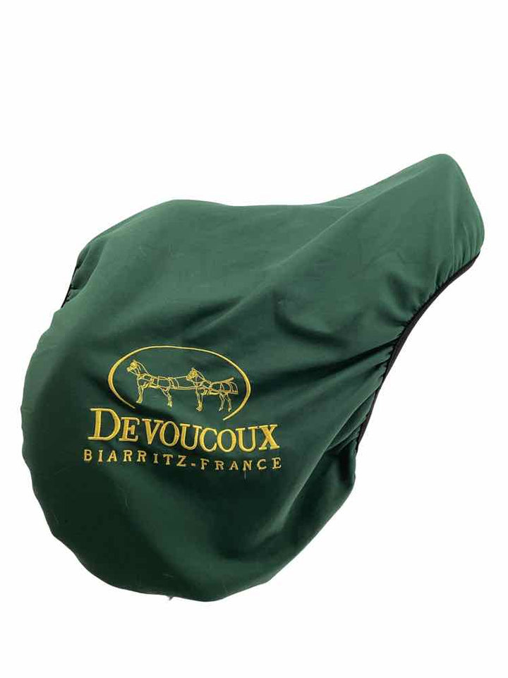 17.5" Devoucoux used monoflap jumping saddle B has cover