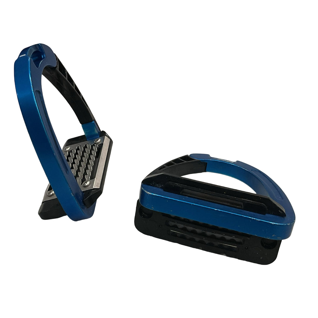 Acavallo 4" Arena AluPro Junior Safety Stirrup Blue Used - H