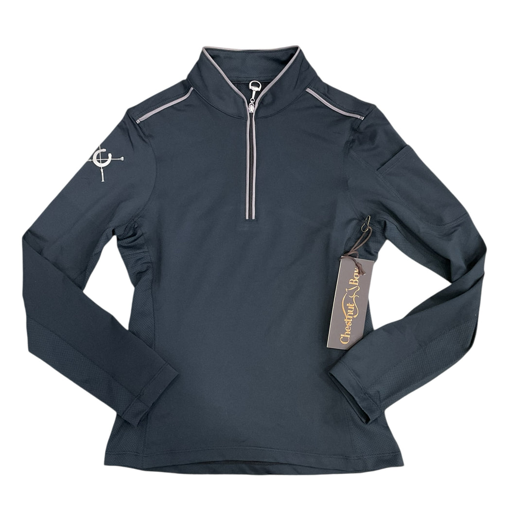 Chestnut Bay Child Medium Performance Rider SkyCool Youth Shirt Black New - H