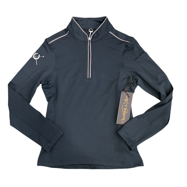 Chestnut Bay Child Medium Performance Rider SkyCool Youth Shirt Black New - H