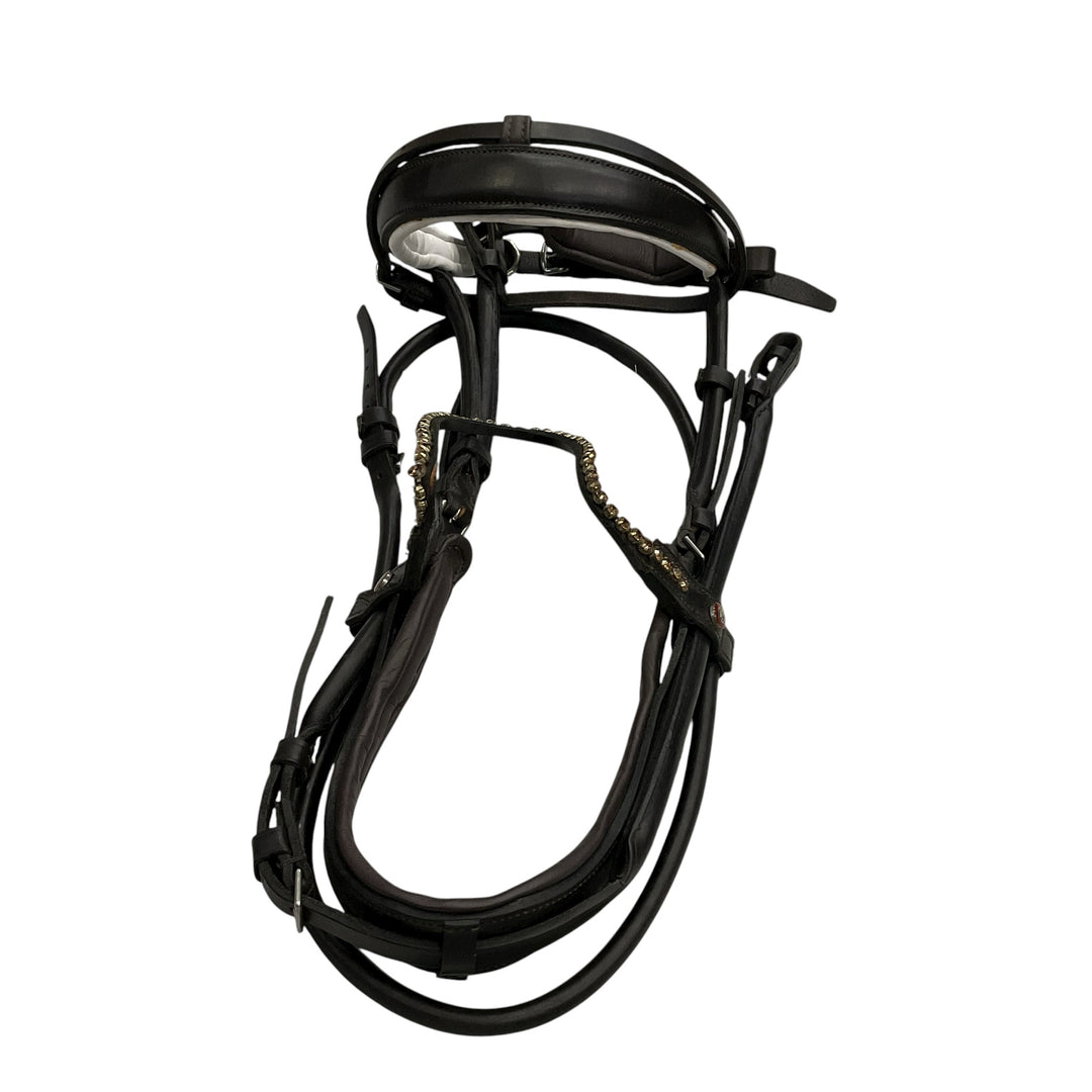 Kelly J Leather Bespoke Bridlework Dressage Bridle w/ 4 Nosebands - H