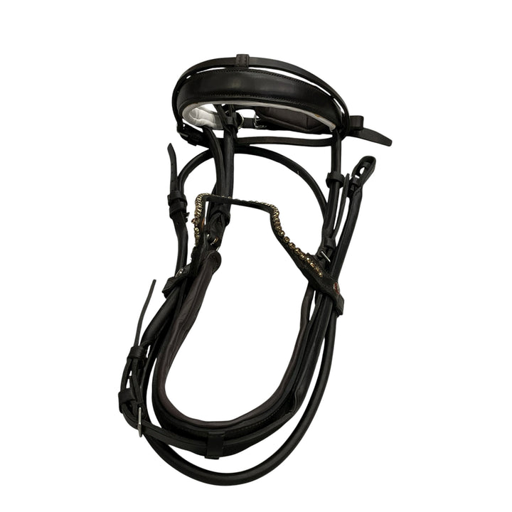 Kelly J Leather Bespoke Bridlework Dressage Bridle w/ 4 Nosebands - H