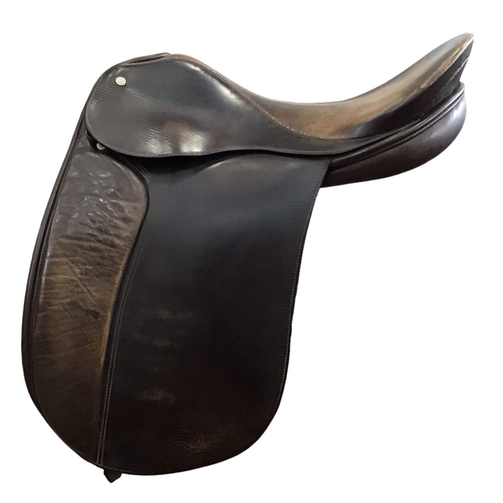 17" Thoroughbred Saddlery Wide Used Dressage Saddle - H