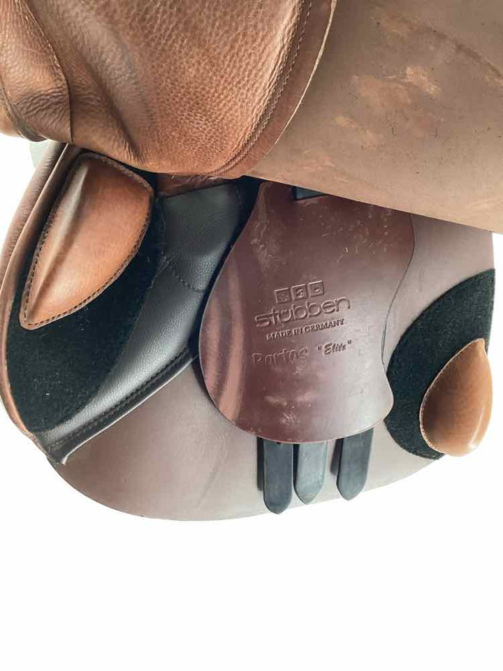 18" Stubben Portos Elite used close contact saddle wool flocked