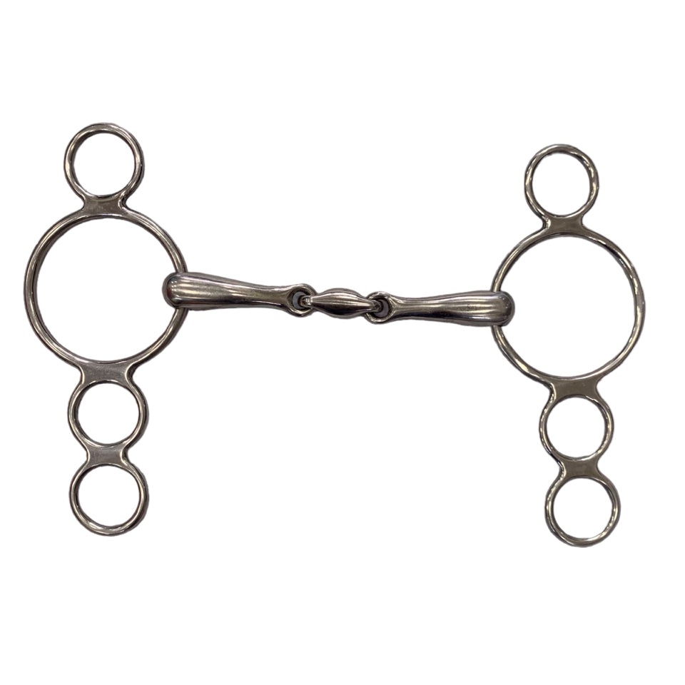 5.5" 3 Ring Elevator Double Jointed Snaffle used - H