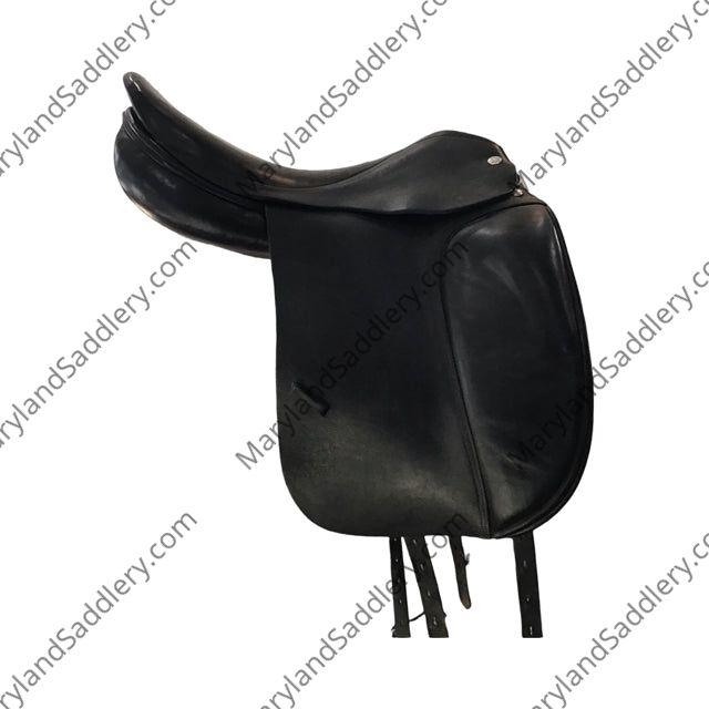 18" Verhan Iliad Medium Wide Tree Used Dressage Saddle - C