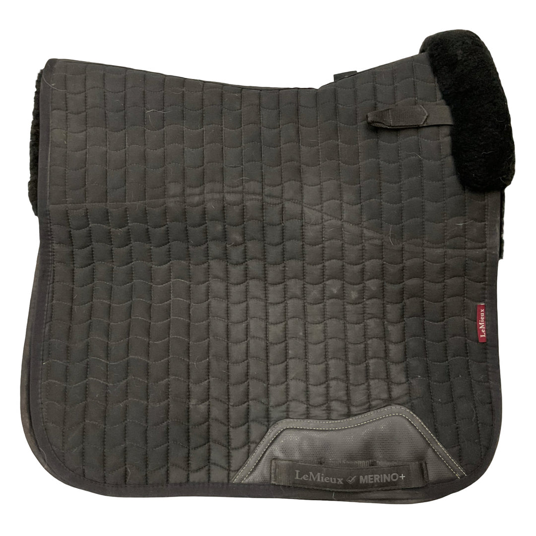 LeMieux Sm/Md Merino + Half Lined Square Dressage Saddle Pad Black/Black Used